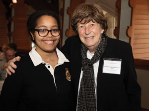 Gretchen Handwerger ‘56, P’85 (right) with a student at the 2019 Donor-Scholar Celebration